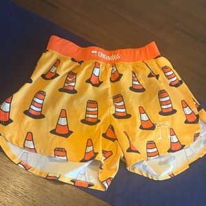 Traffic Cone Print Swim Shorts with Contrast Waistband